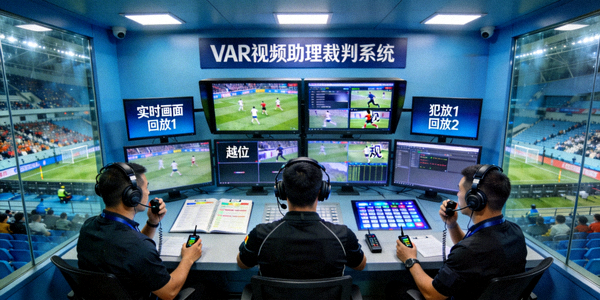 世界杯VAR视频助理裁判系统工作场景
